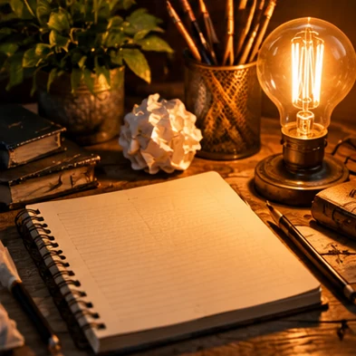 Cuaderno con ideas para historias