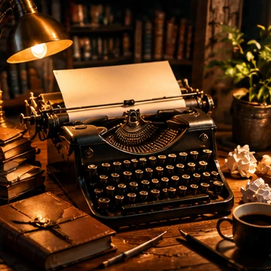 Manuscrito abierto sobre un escritorio